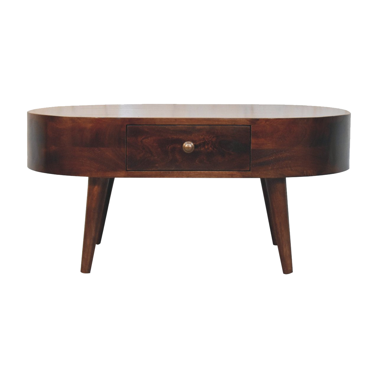 California Walnut Rounded Coffee Table