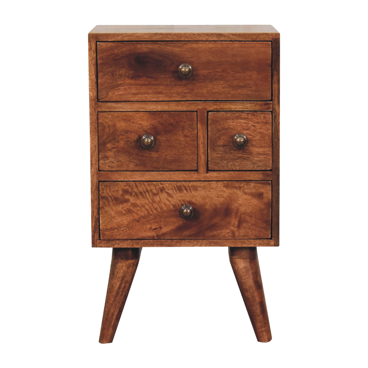 Honey Caramel Nordic Style 4 Drawer Multi Bedside