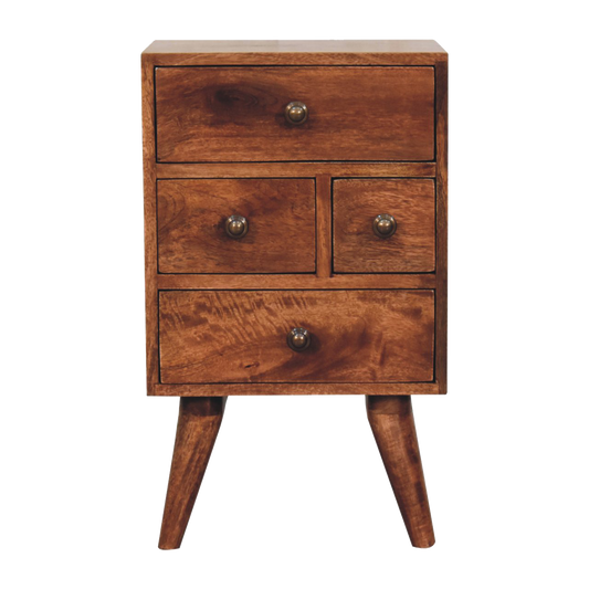 Honey Caramel Nordic Style 4 Drawer Multi Bedside