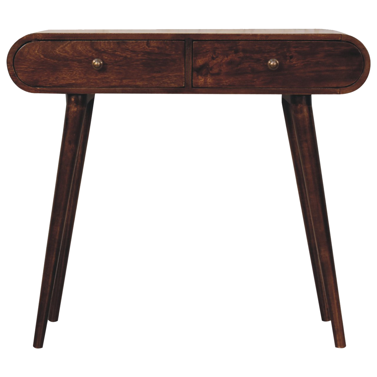California Walnut Curved Edge Console Table