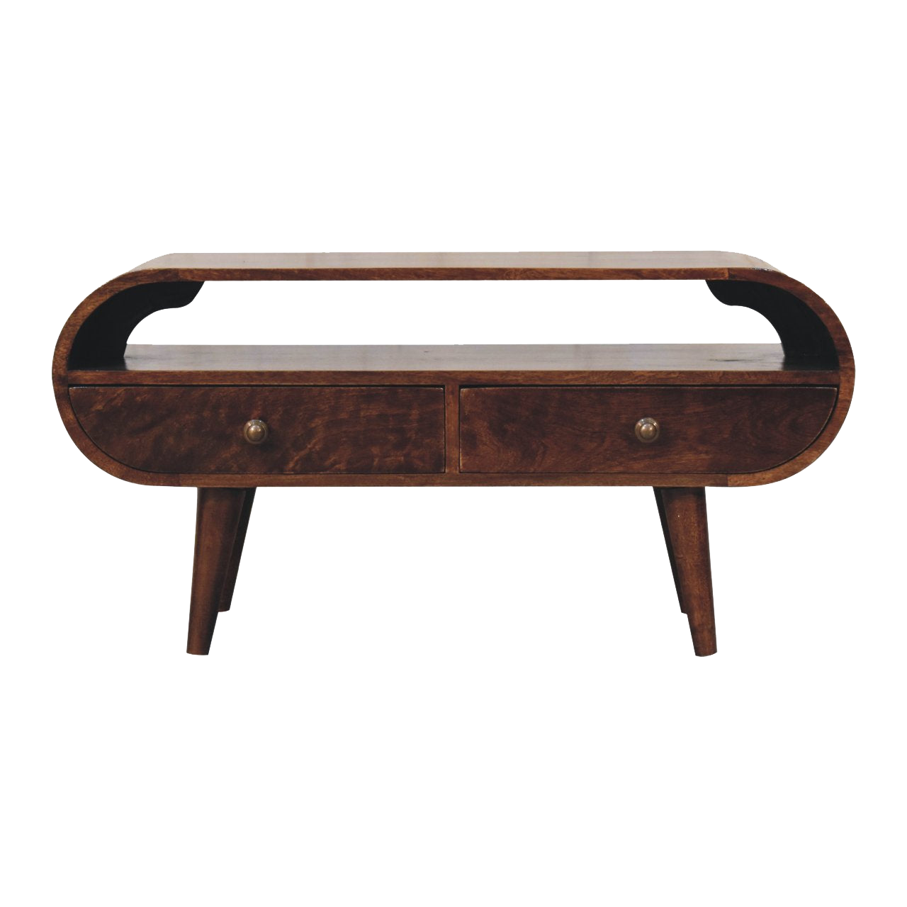 California Walnut Circular TV Stand