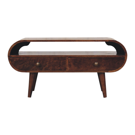 California Walnut Circular TV Stand