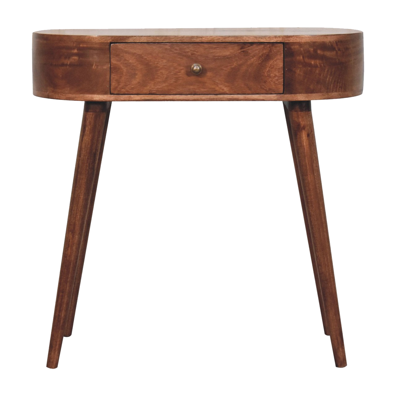California Walnut Rounded Small Console Table