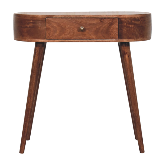 California Walnut Rounded Small Console Table