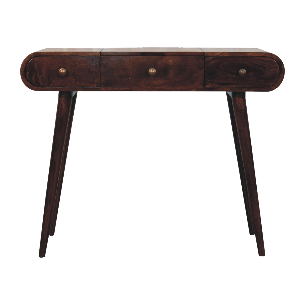 California Walnut Dressing Table with Foldable Mirror