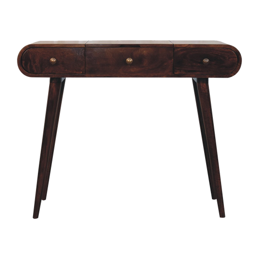 California Walnut Dressing Table with Foldable Mirror