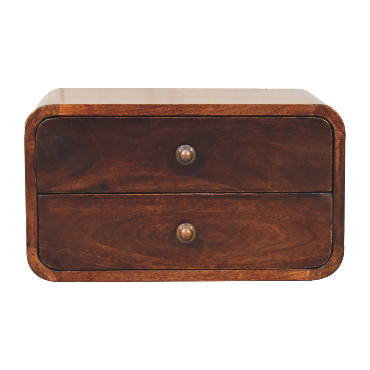 Curved California Walnut Wall Mounted Bedside