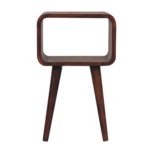 Mini Honey Caramel Curved Open Bedside