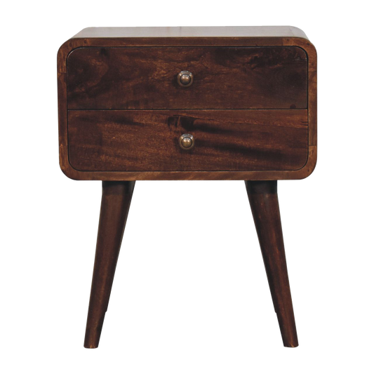 Curved California Walnut Bedside