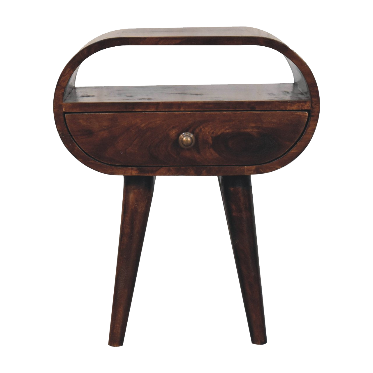 California Walnut Circular Bedside with open area