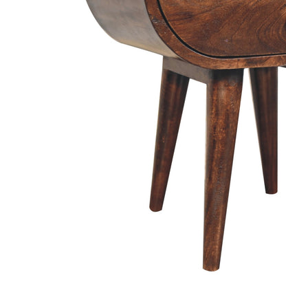 California Walnut Circular Bedside with open area