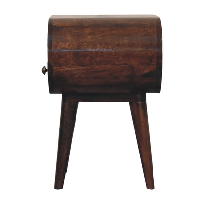 California Walnut Circular Bedside with open area