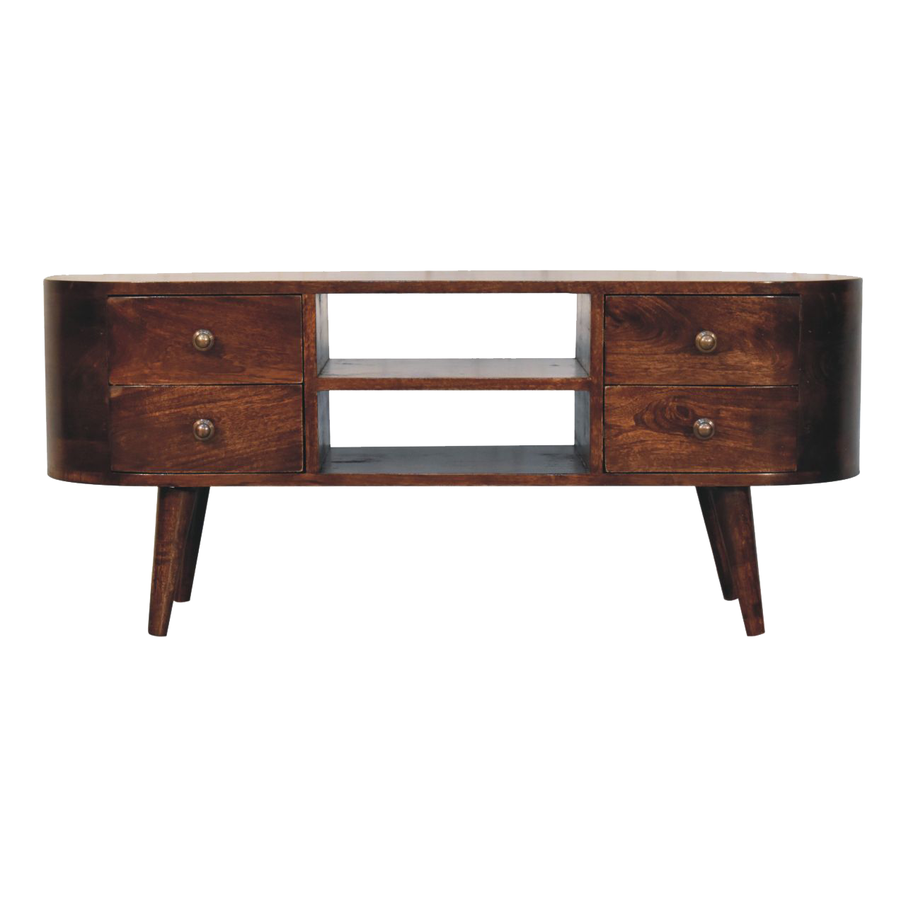 California Walnut Rounded Entertainment Unit