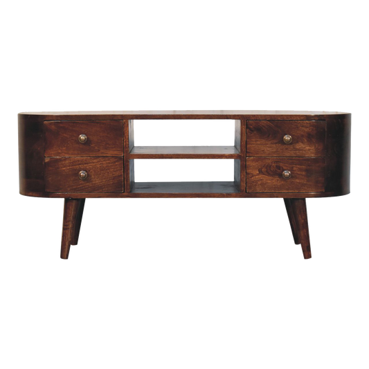 California Walnut Rounded Entertainment Unit