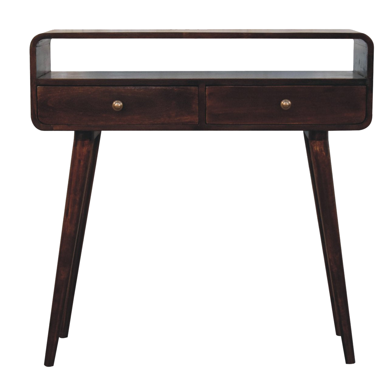 Curved California Walnut Console Table