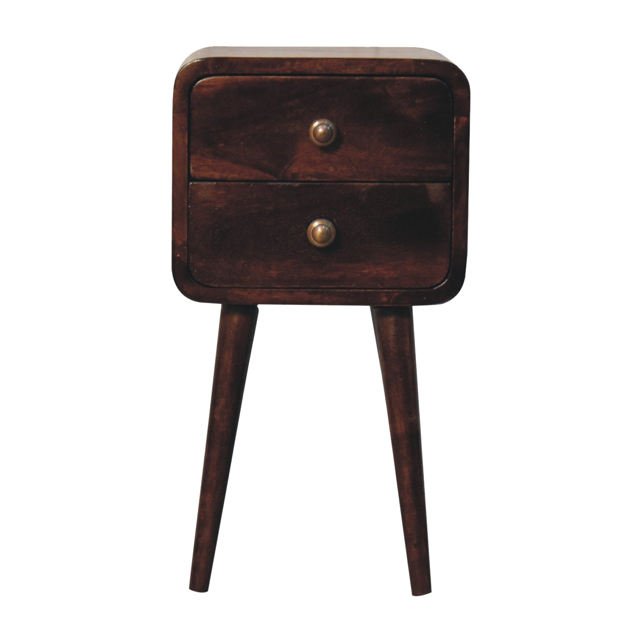 Mini California Walnut Curved Bedside
