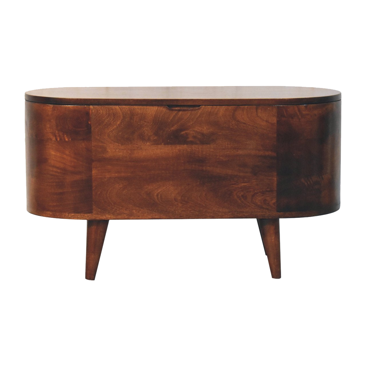 California Walnut Rounded Lid up Blanket Box