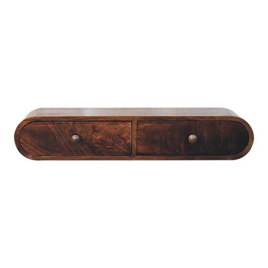 Wall Mounted California Walnut Console Table