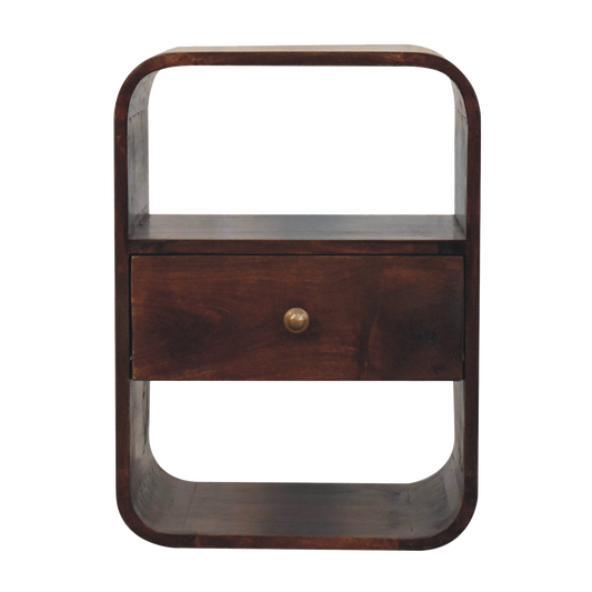 California Walnut Curved Edge Bedside