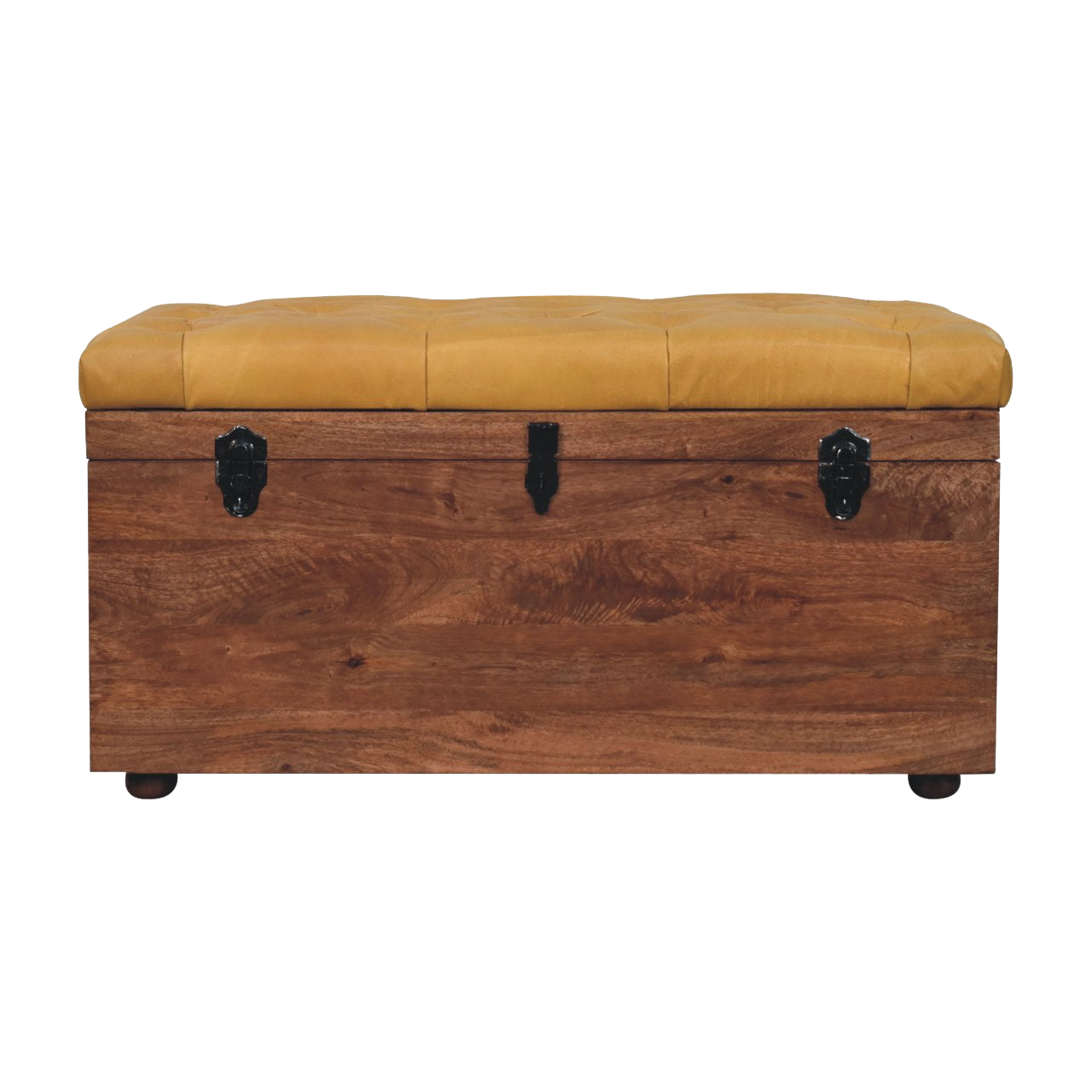 Buffalo Hide Honey Caramel Storage Trunk