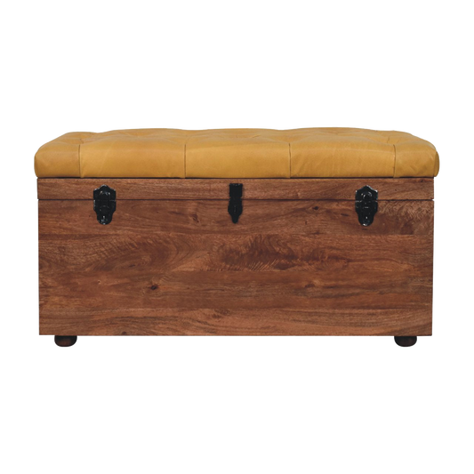 Buffalo Hide Honey Caramel Storage Trunk