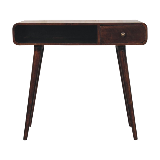 Curved California Walnut Writing Desk