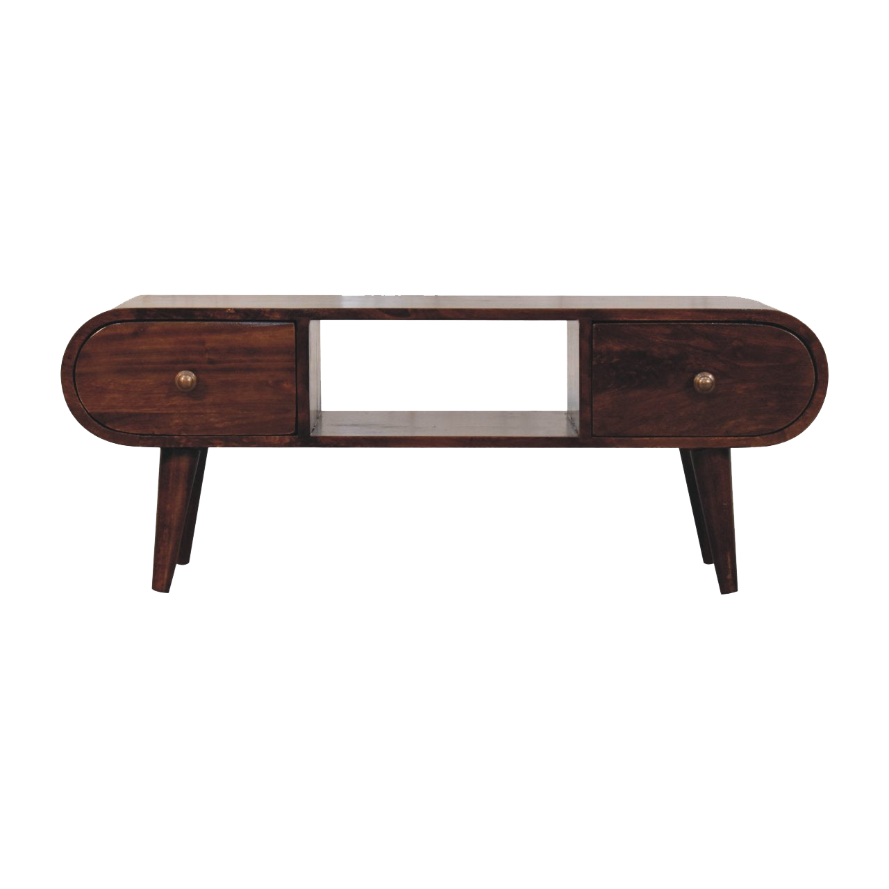 California Walnut Circular TV Unit