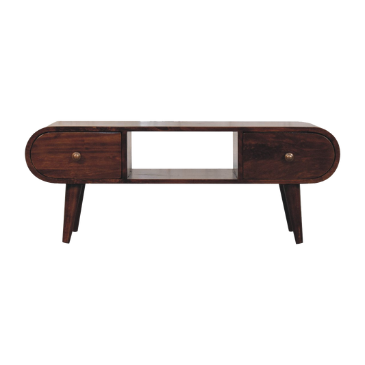 California Walnut Circular TV Unit