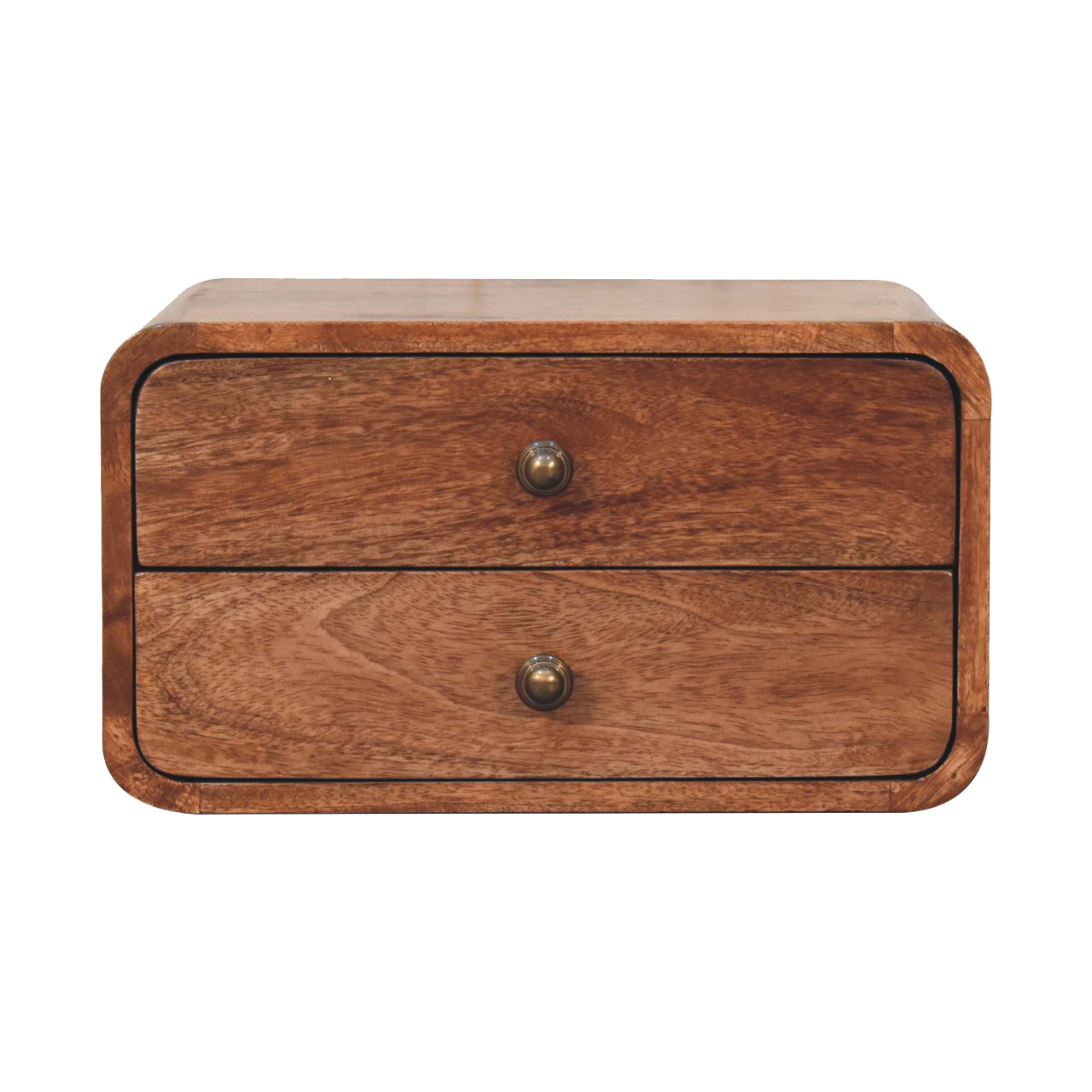 Honey Caramel 2 Drawer Floating Bedside