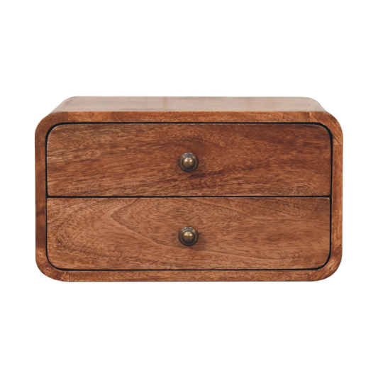 Honey Caramel 2 Drawer Floating Bedside