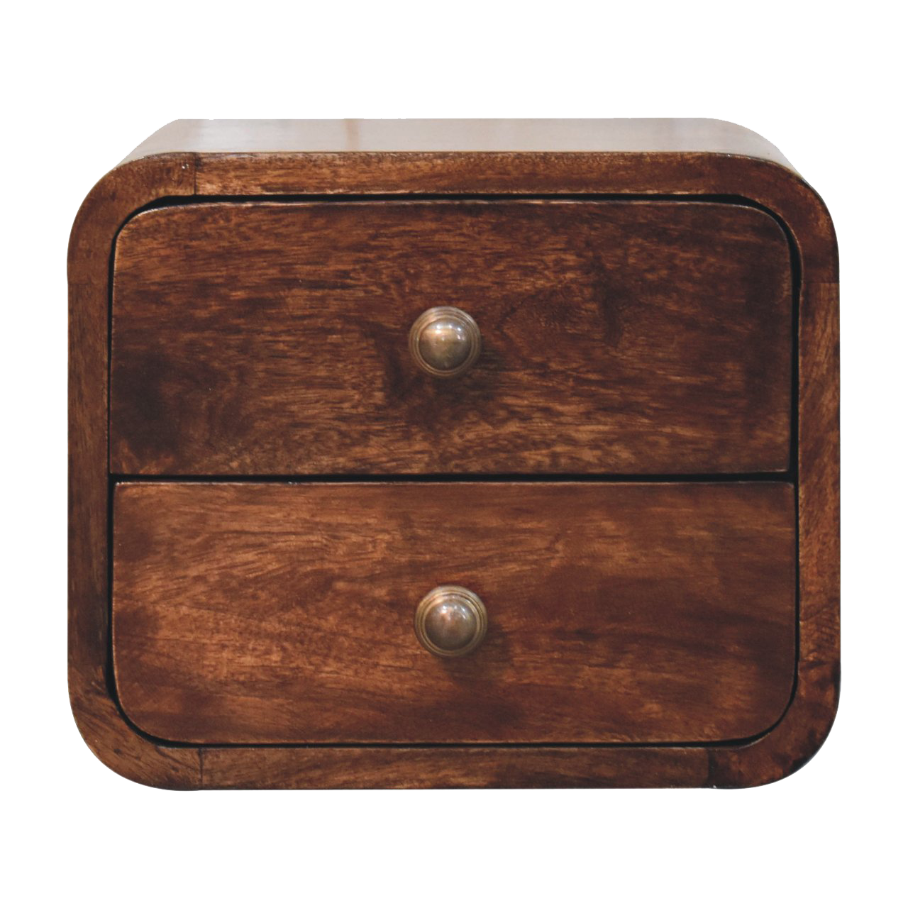 Mini Curved California Walnut Wall Mounted Bedside