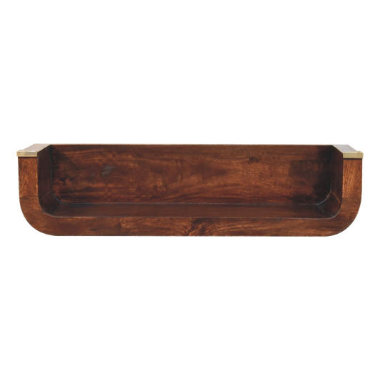 Indira California Walnut Floating Console Table
