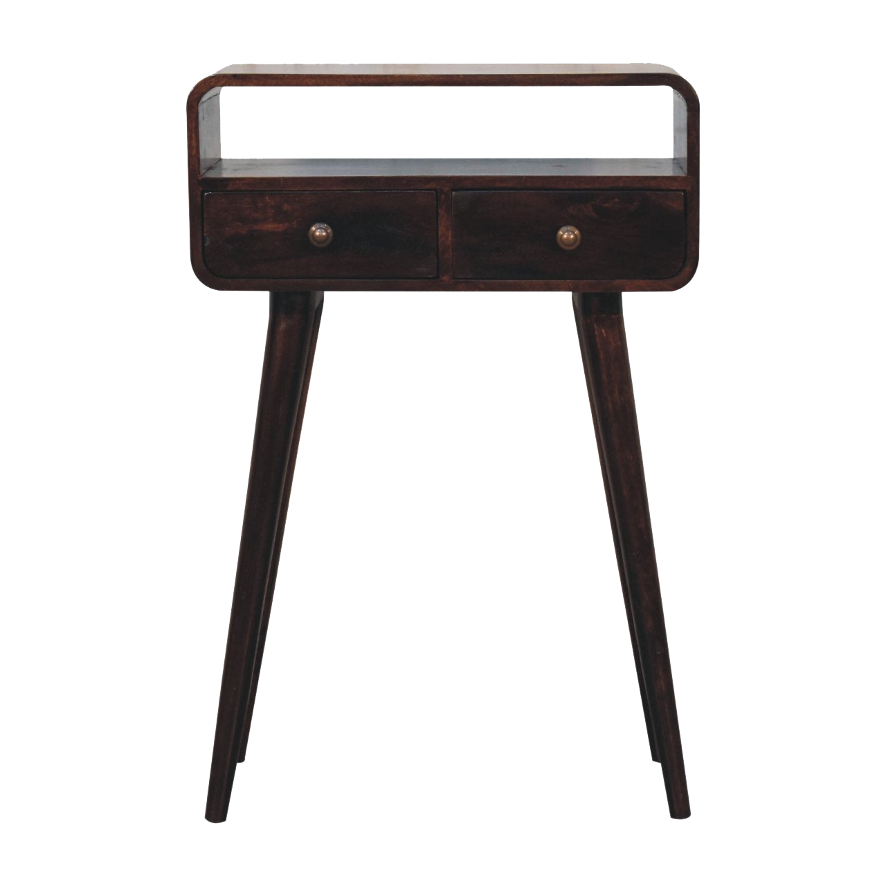 Mini California Walnut Curved Console Table