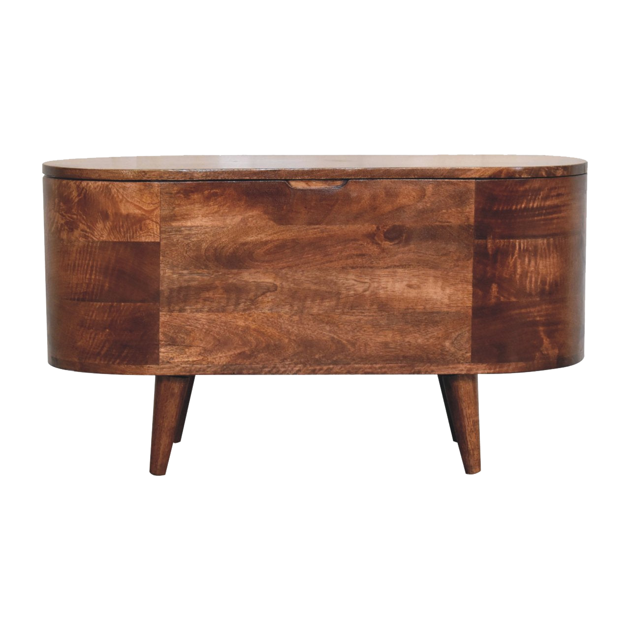 Honey Caramel Rounded Lid up Blanket Box