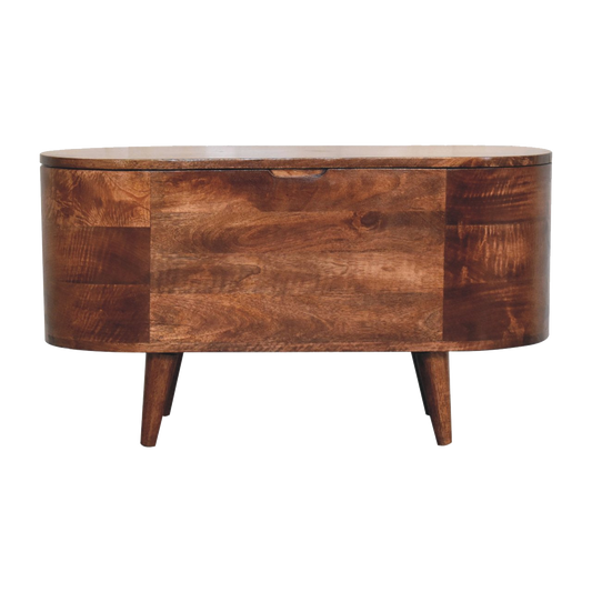 Honey Caramel Rounded Lid up Blanket Box