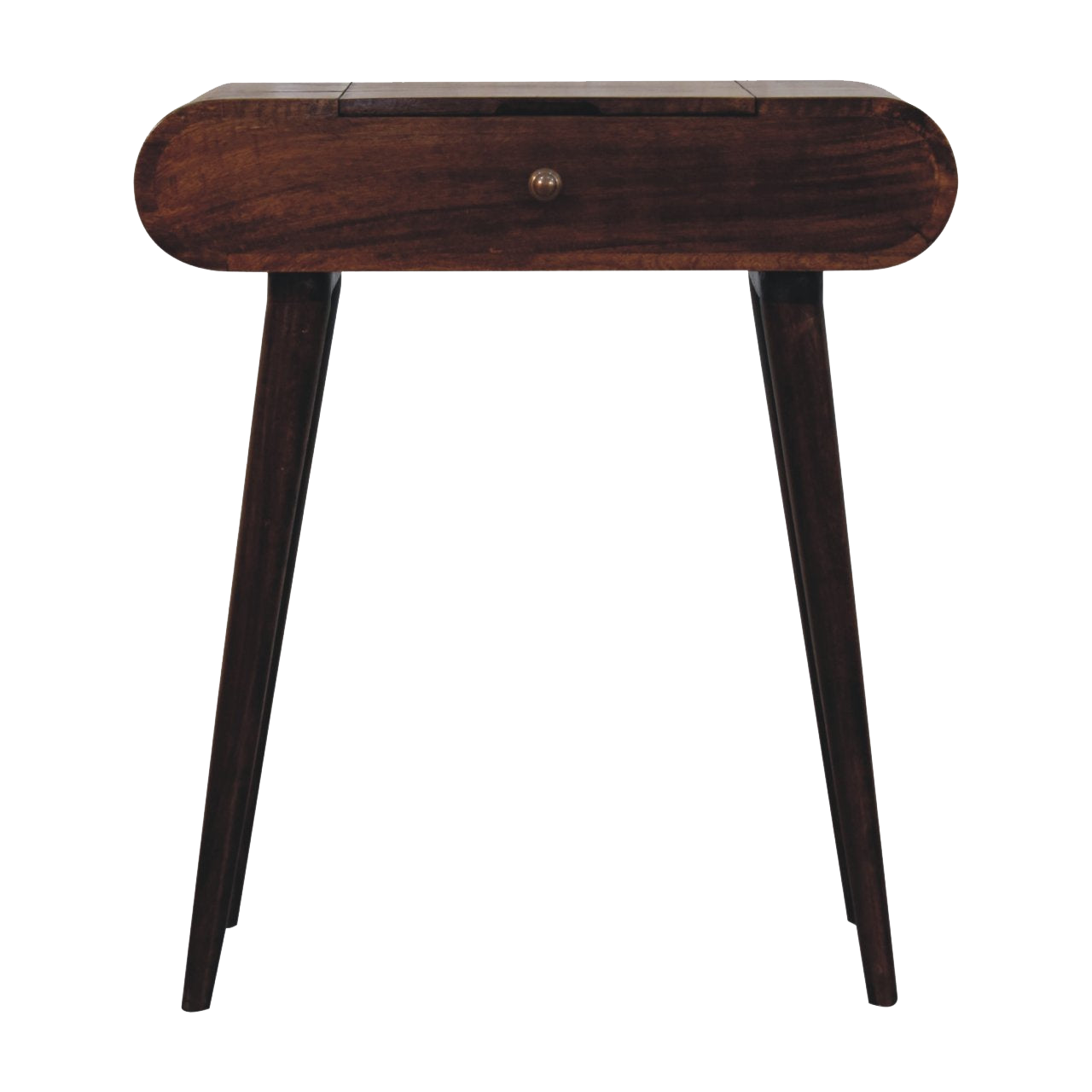 Mini California Walnut Dressing Table with Foldable Mirror