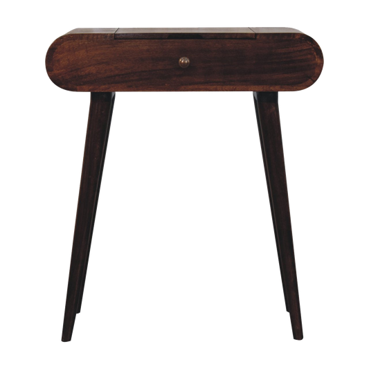 Mini California Walnut Dressing Table with Foldable Mirror