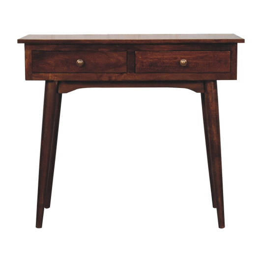 California Walnut Hallway 2 Drawer Console Table