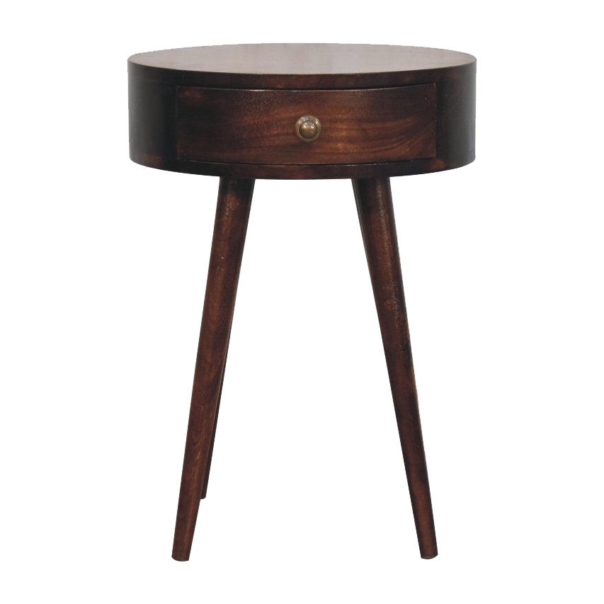 Nordic California Walnut Circular Shaped Bedside