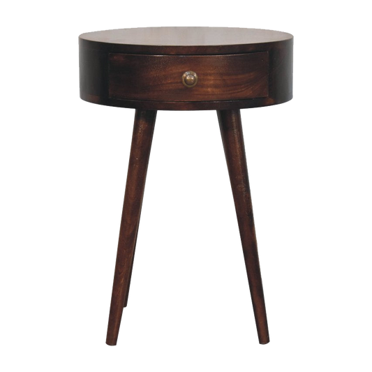 Nordic California Walnut Circular Shaped Bedside