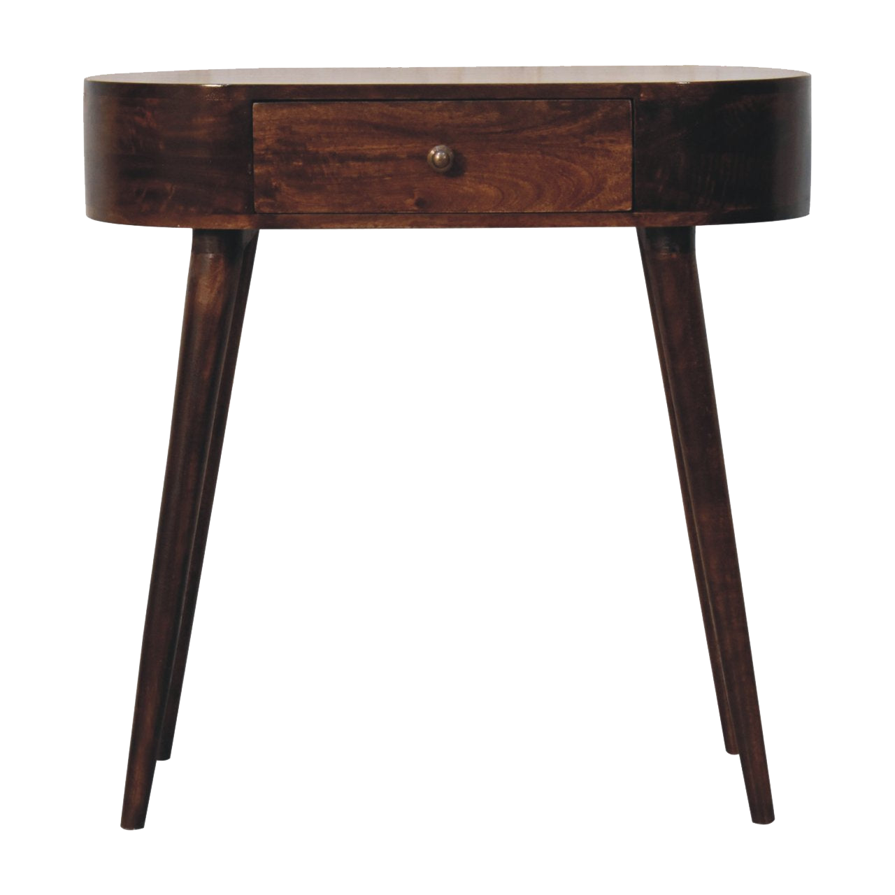 Honey Caramel Rounded Small Console Table