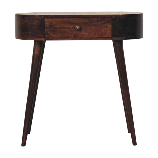 Honey Caramel Rounded Small Console Table