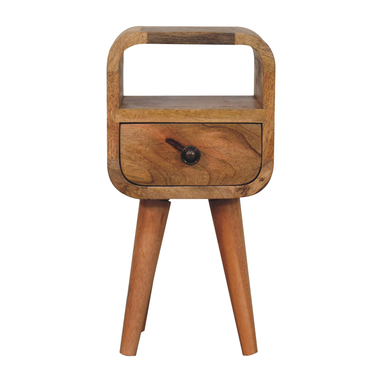 Extra Mini Oakish Curve Open Slot Bedside