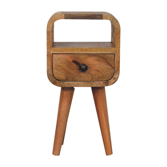 Extra Mini Oakish Curve Open Slot Bedside