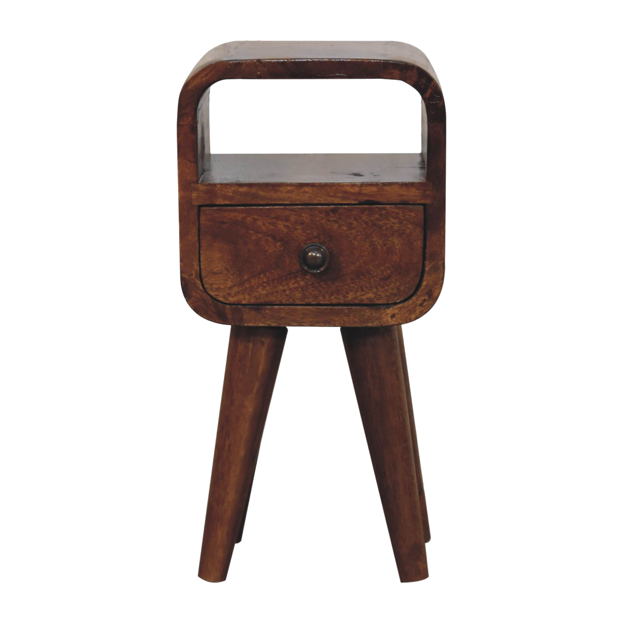 Extra Mini Chestnut Curve Open Slot Bedside