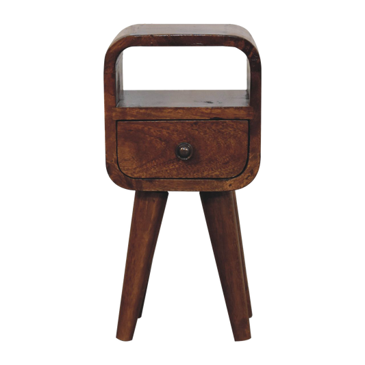 Extra Mini Chestnut Curve Open Slot Bedside