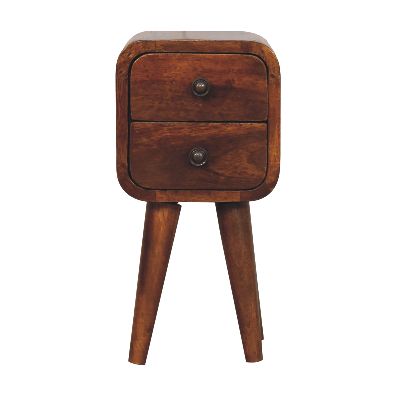 Extra Mini Curved Chestnut Bedside