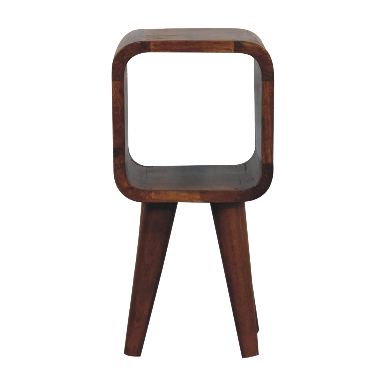 Extra Mini Minimalist Open Curved Chestnut Bedside