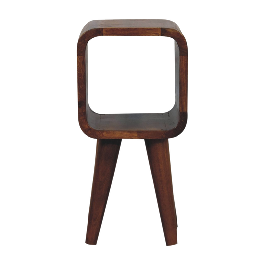 Extra Mini Minimalist Open Curved Chestnut Bedside