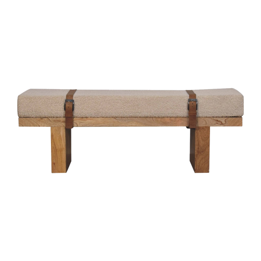 Belmont Cream Boucle Bench